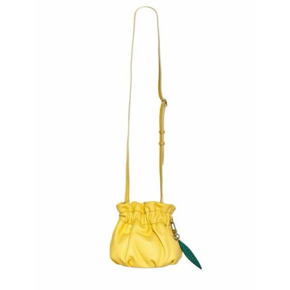Staud mini Grace leather crossbody bag in yellow